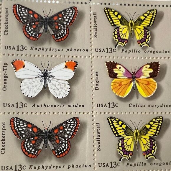 MNH Scott #1712-1715 Butterflies of the U.S Sheet of 50 13 Cent Stamps - Picture 2 of 2